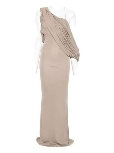 Christopher Esber Draped One-shoulder Dress In Brown