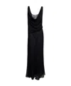 Christopher Esber Long Black Relaxed Dress With Draped Neckline In Silk Woman In Black