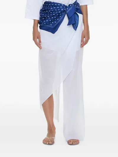 Christopher Esber Draped Skirt-overlay Trousers In White