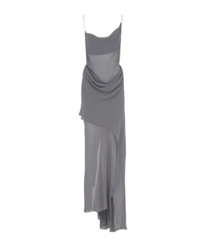 Christopher Esber Draped Slip Dress In Gray