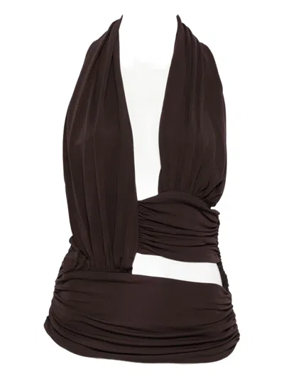 Christopher Esber Draped Top In Burgundy