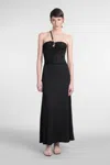 Christopher Esber Concave Stone One-shoulder Cami Maxi Dress In Black