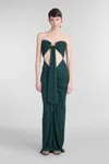 Christopher Esber Bezel Quartz Disconnect Dress In Evergreen In Green