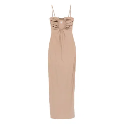 Christopher Esber Ruched Midi Dress In Neutral
