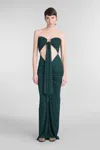 Christopher Esber Bezel Quartz Disconnect Dress In Evergreen In Green