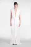 Christopher Esber Ripple Draped Maxi Dress In White
