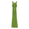 Christopher Esber Cut-out Ring-detail Maxi Dress In Green