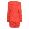 Christopher Esber Luna Long-sleeved Draped Mini Dress In Red