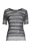 Christopher Esber Droplet Bead Crochet Top In Grey