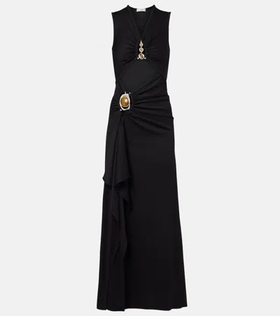 Christopher Esber Droplet Crystal Cutout Embellished Maxi Dress In Black