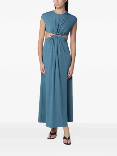 Christopher Esber Droplet Crystal Maxi Dress In Blue