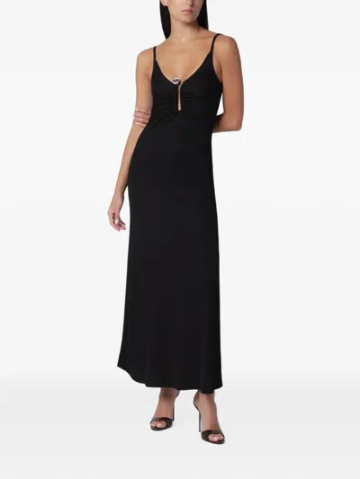 Christopher Esber Droplet Crystal-clasp Cami Maxi Dress In Black