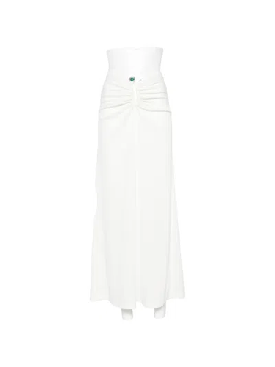 Christopher Esber Droplet Crystal-embellished Ruched Maxi Skirt In Gray