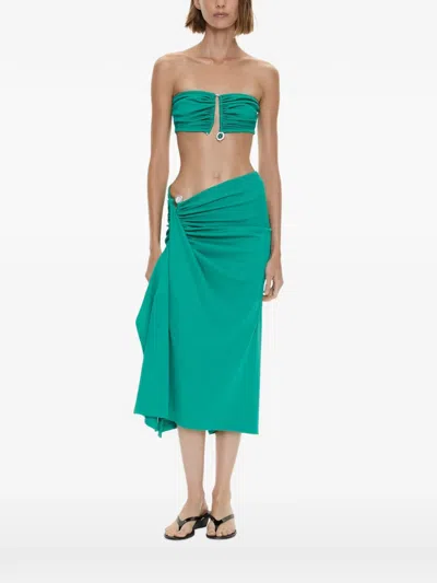 Christopher Esber Droplet Crystal-pendant Bandeau Top In Green