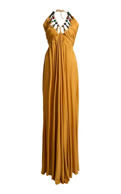 Christopher Esber Droplet Maxi Dress In Yellow