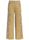 Christopher Esber Duke Floral-embellished Twill Trousers In Multi