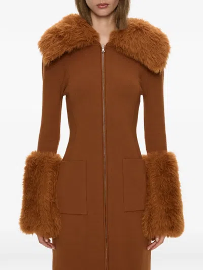 Christopher Esber Duncan Long Sleeve Midi Dress In Brown