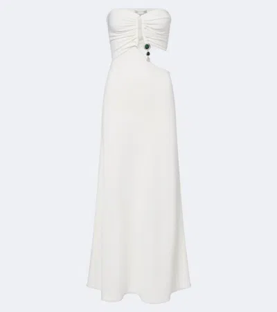 Christopher Esber Embellished Cutout Jersey Maxi Dress In White