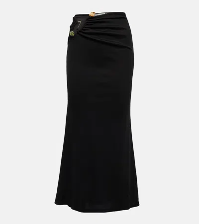 Christopher Esber Embellished Cutout Jersey Maxi Skirt In Black