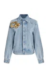 Christopher Esber Embellished Denim Jacket In Medium Wash