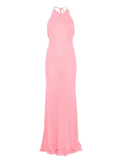 Christopher Esber Embellished Halterneck Dress In Pink
