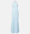 Christopher Esber Embellished Halterneck Maxi Dress In Blue
