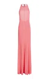 Christopher Esber Embellished Knit Halter Mini Dress In Pink