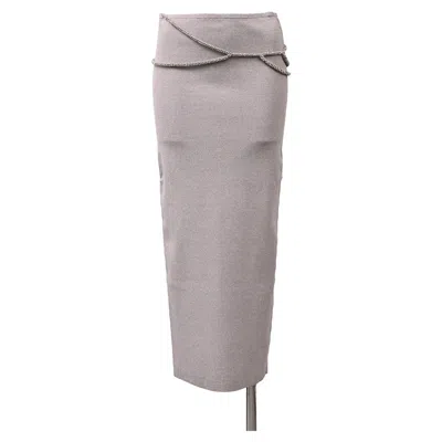Christopher Esber Embellished Lattice Midi Skirt In Grey Rayon In Gray