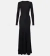 Christopher Esber Long Black Viscose Maxi Dress With Copper And Stone Decoration In Black
