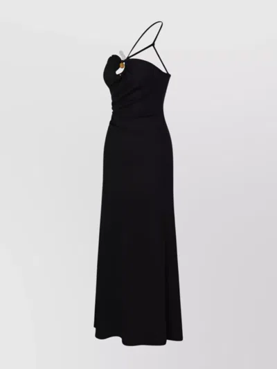 Christopher Esber Embellished One Shoulder Ruched Dress In Black