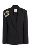Christopher Esber Embellished Stretch-wool Blazer In Black