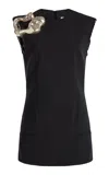 Christopher Esber Embellished Stretch-wool Mini Dress In Black