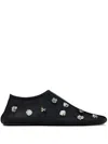Christopher Esber Frosted Bead-embellished Mesh Flats In Black
