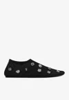Christopher Esber Frosted Bead-embellished Mesh Flats In Black
