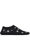 Christopher Esber Frosted Bead-embellished Mesh Flats In Nero