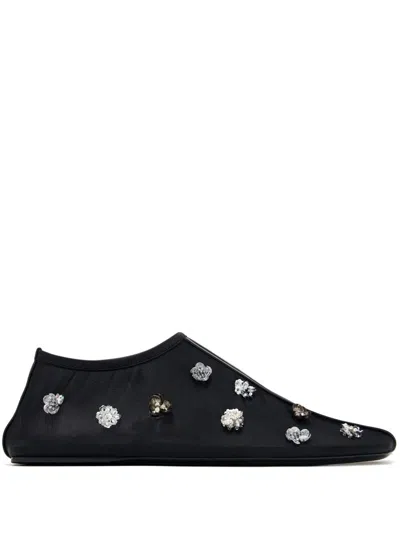 CHRISTOPHER ESBER EMBLA BEADED MESH FLAT SHOES