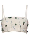 Christopher Esber Embla Beaded Bandeau Cropped Top In Nude