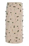 Christopher Esber Embla Beaded Woven Midi Skirt In Neutral
