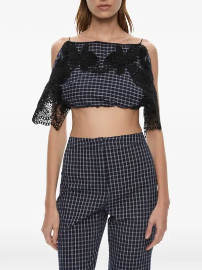 Christopher Esber Embroidered Handkerchief Top In Blue