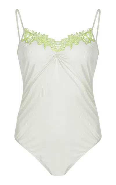 Christopher Esber Embroidered Knit Bodysuit In Green