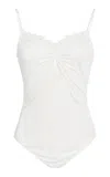 Christopher Esber Embroidered Knit Bodysuit In White