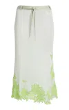 Christopher Esber Embroidered Knit Midi Skirt In Green