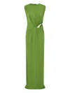 Christopher Esber Encased Cut-out Twisted Maxi Dress In Green