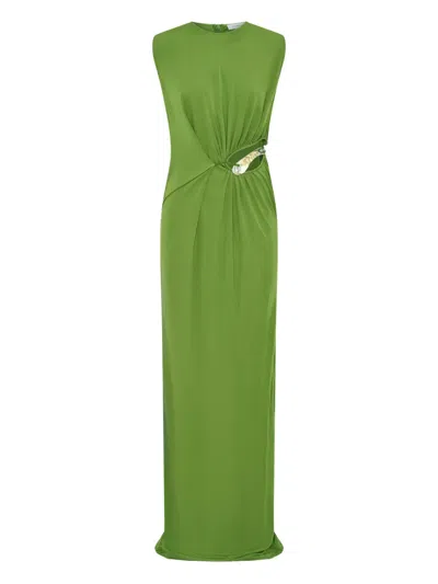 Christopher Esber Encased Cut-out Twisted Maxi Dress In Green