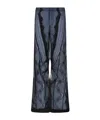 Christopher Esber Lace Embellished High Waist Trousers In Indigo/black
