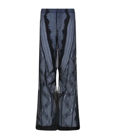 Christopher Esber Encased Lace Jean In Indigo/black