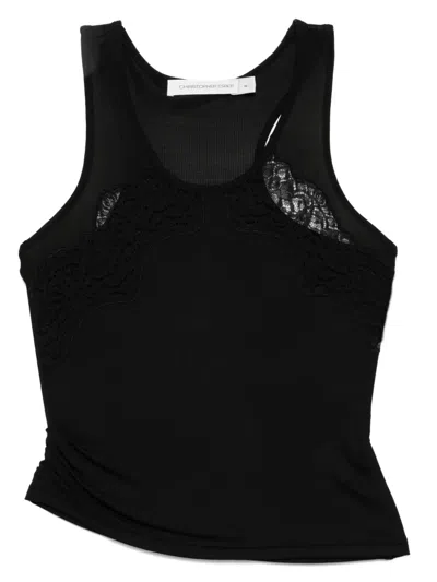 Christopher Esber Encased Lace Ribbed Tank Top