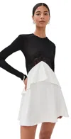 Christopher Esber Endrey Disconnect Back Mini Dress Black/ White In Black