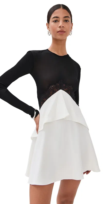 Christopher Esber Endrey Disconnect Back Mini Dress Black/ White In Multi