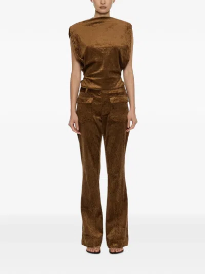 Christopher Esber Enne Corduroy-effect Trousers In Brown